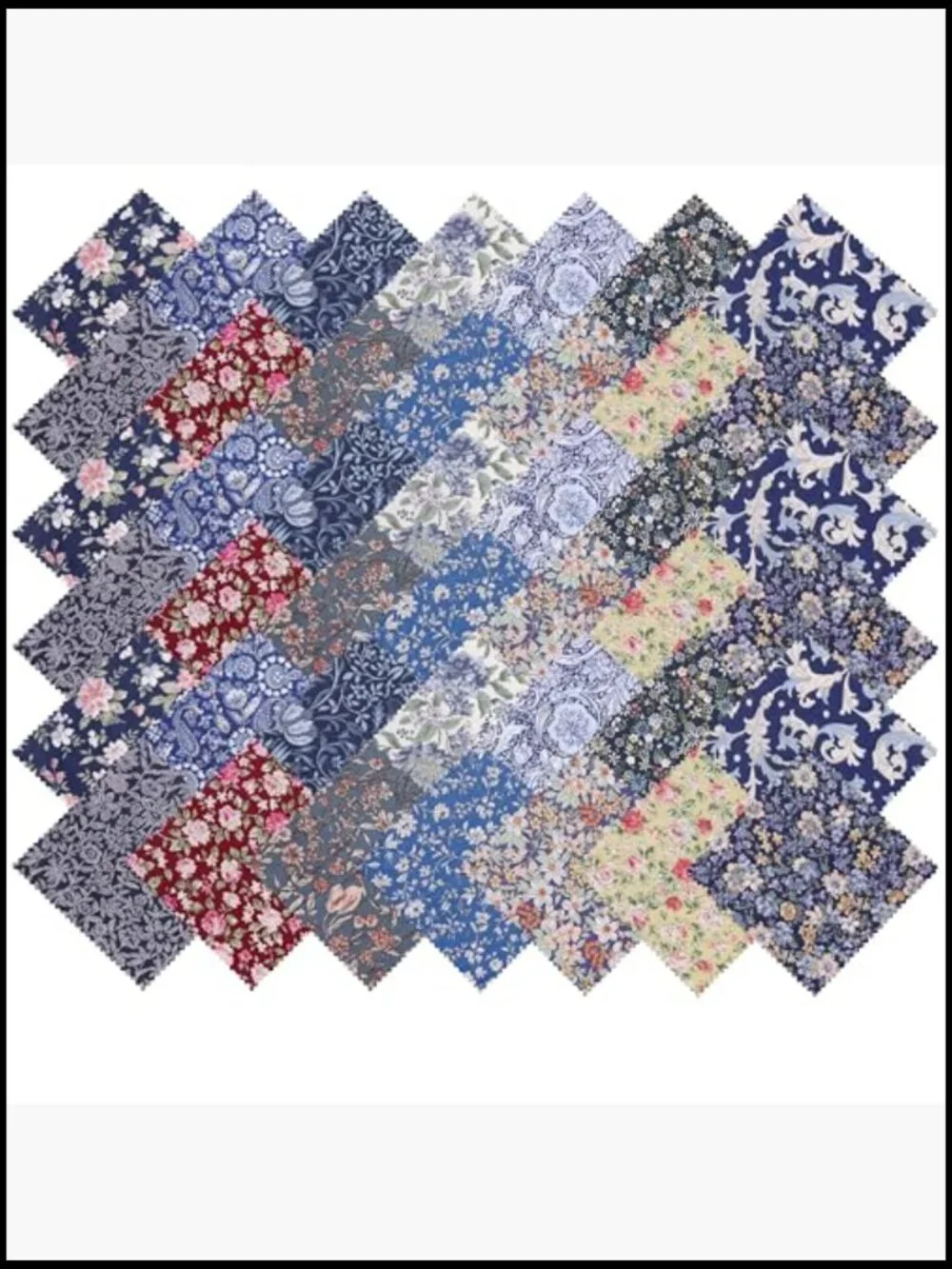42 Pre-Cut Cotton Fabric Squares 10 inch Vintage Floral Patchwork Quilting